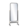 Modern Free-Standing Full-Length Mirror with Minimalist Design and Metal Frame