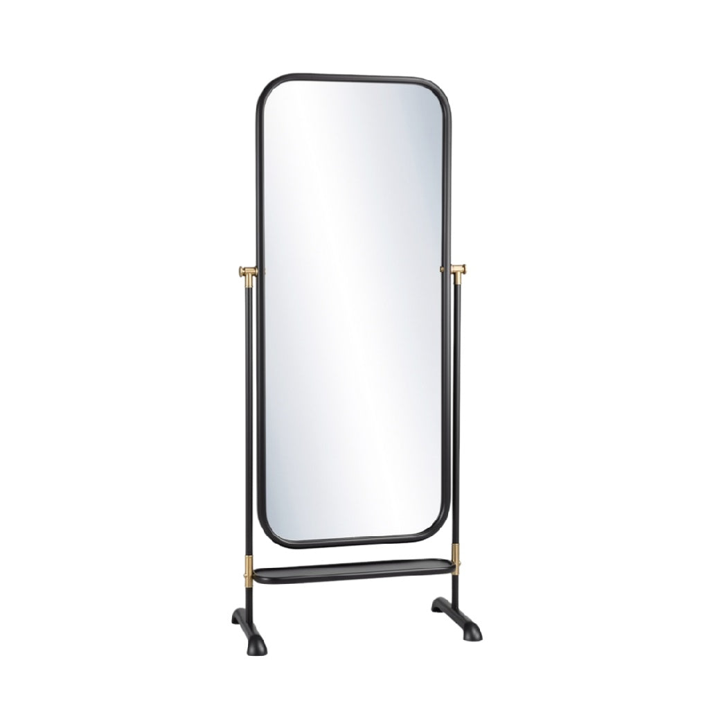 Modern Free-Standing Full-Length Mirror with Minimalist Design and Metal Frame